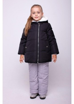 Cvetko чорна зимова підліткова куртка для дівчинки Елма